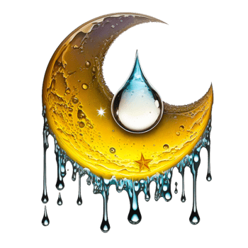 water splash moon illustration png