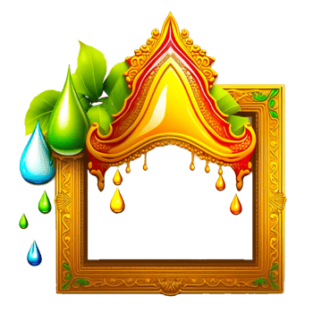 cute golden frame illustration png