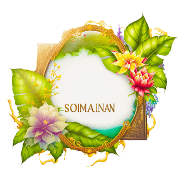round frame with flower illustration png