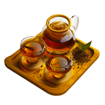 teapot with green tea illustration png