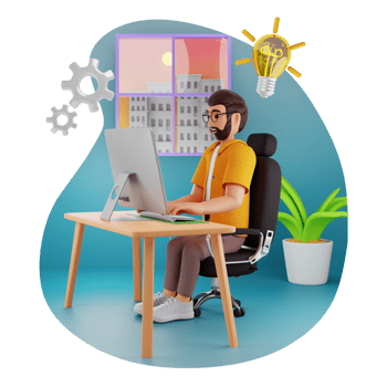 Male Brand Designer With Idea 3D Character Illustration png