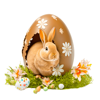 Cute Easter Bunny PNG transparent