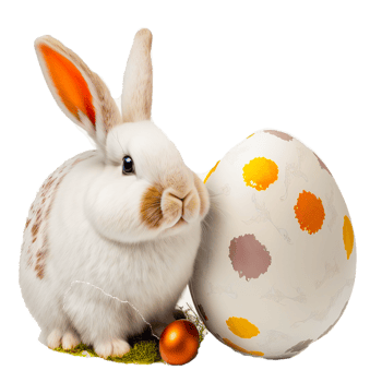 cartoon Rabbit with easter egg png
