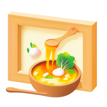 Comfort food illustration with soup png