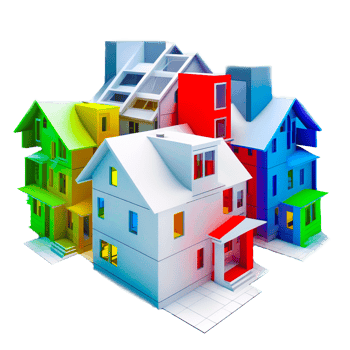 cute cartoon colorful houses png