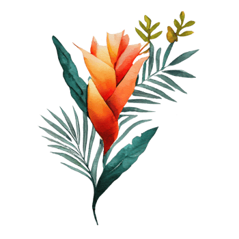Tropical leaves in watercolor . png