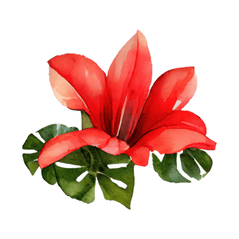 Tropical leaves in watercolor . png