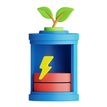 3d Icon Battery Low Isolated on the Transparent Background png