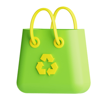3d Icon Eco Shopping Isolated on the Transparent Background png