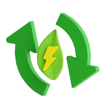 3d Icon Renewable Energy Isolated on the Transparent Background png