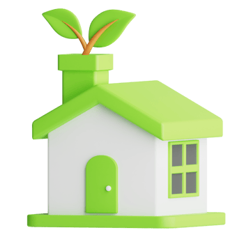 3d Icon Green House Isolated on the Transparent Background png