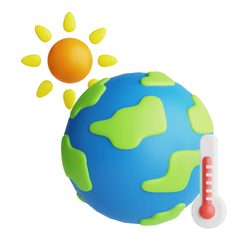 3d Icon Global Warming Isolated on the Transparent Background png
