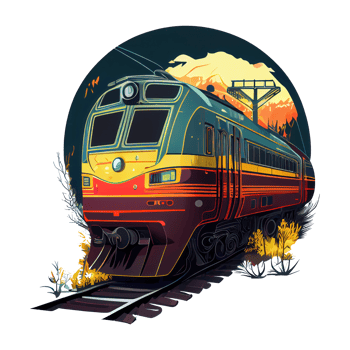 Modern train in nature . png
