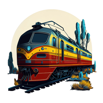 Modern train in nature . png