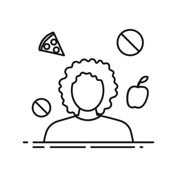 Diet sign. It is forbidden to eat fast food. Healthy food icon vector