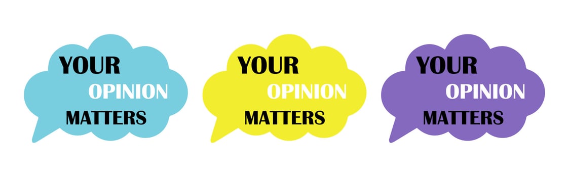 Your opinion matters on speech bubble. vector