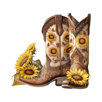 Watercolor Cowgirl Boots . png