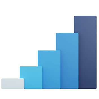 bar chart growth 3d render png