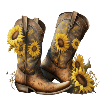 Watercolor Cowgirl Boots . png