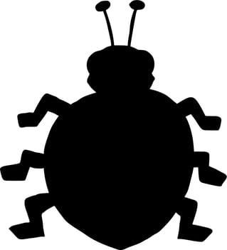Vector silhouette of beetle on white background