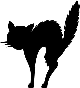 Vector silhouette of Cat on white background