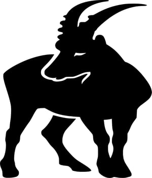 Vector silhouette of Goat on white background
