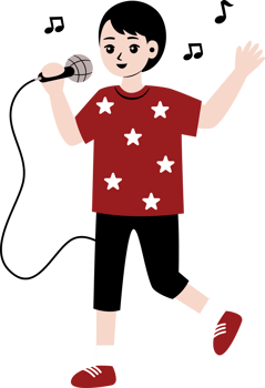 cartoon character singing illustration png