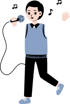 cartoon character singing illustration png