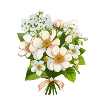 Flowers and leaves watercolor . png