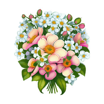 Flowers and leaves watercolor . png