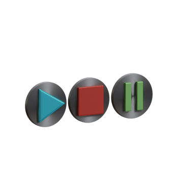 3d rendered play pause stop button perfect for music design project png