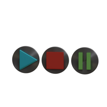 3d rendered play pause stop button perfect for music design project png