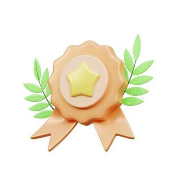3d star badge icon illustration object png