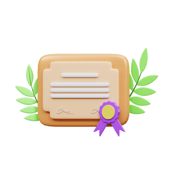 3d school certificated icon illustration object png