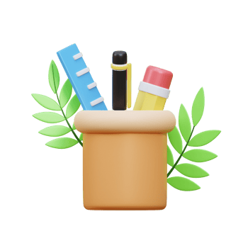 3d stationery case icon illustration object png
