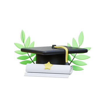 3d graduation hat icon illustration object png