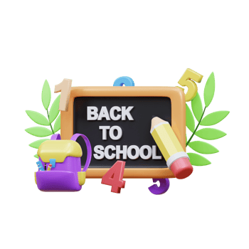 3d back to school icon illustration object png