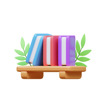 3d bookshelf icon illustration object png
