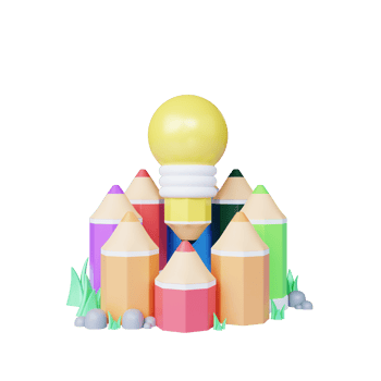3d education with nature concept illustration png