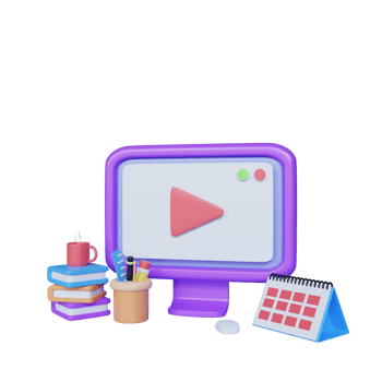3d online education concept illustration png