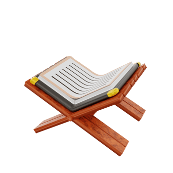 3d islamic opened quran book icon illustration object png