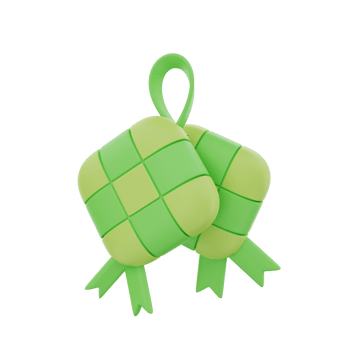 3d ketupat icon illustration object png
