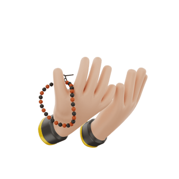 3d praying dzikir icon illustration object png