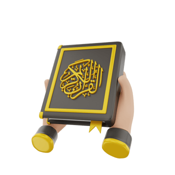 3d holding quran icon illustration object png