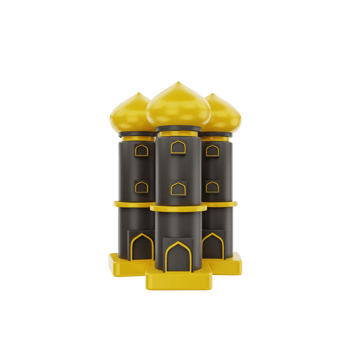 3d islamic mosque tower icon illustration object png