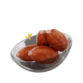 3d dates fruit in bowl icon illustration object png