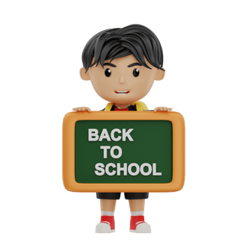 3d cute student character back to school png