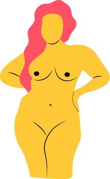 Naked woman body in bright color. Abstract female silhouette. Collection design posters for home decor. Body Positive. Covers art. png