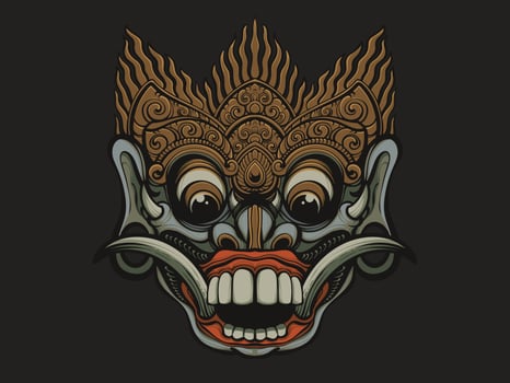 Traditional Balinese Mask and culture vector