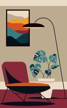 Interior flat illustration vector
